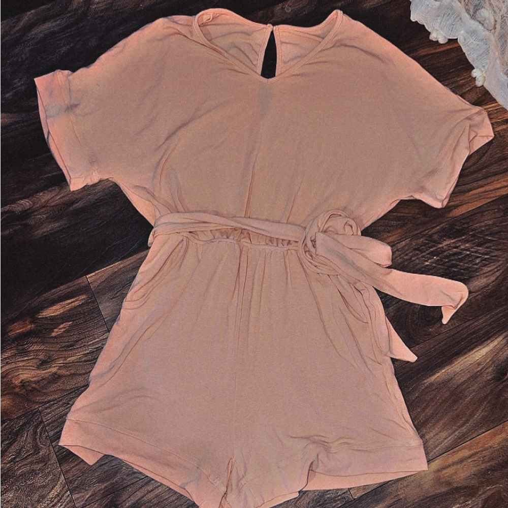 Peach Short Sleeve Romper